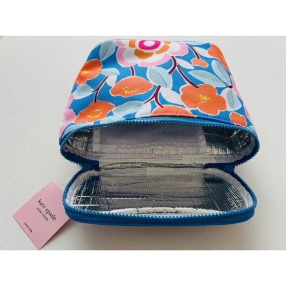 Kate Spade Lunch Tote Pop Floral New Insulated Pocket Lunch Bag - Picture 3 of 3